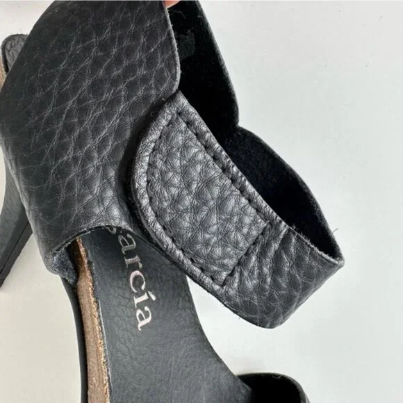 Pedro Garcia Black Pebbled Leather Sandals 4.25 Inch Heel - Size EU 39 (US 8) - Picture 7 of 17